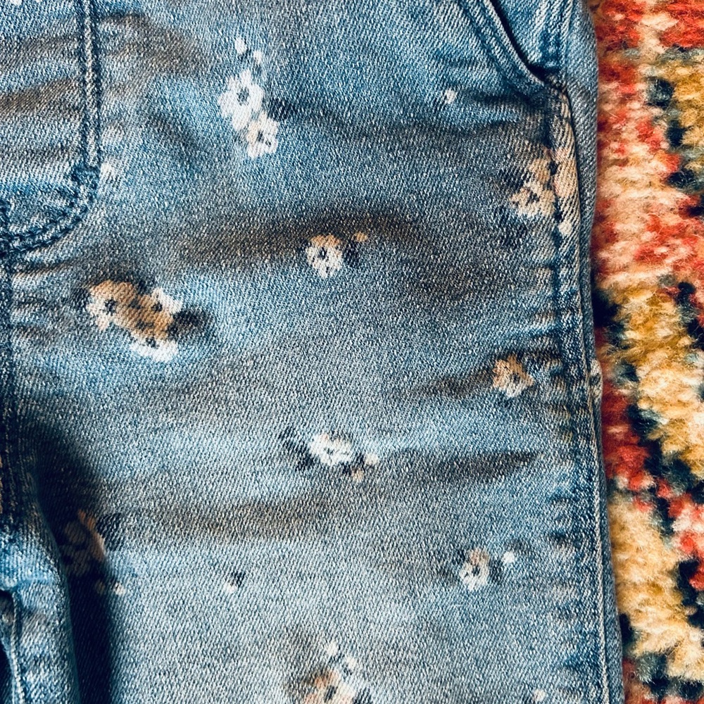 Rare OshKosh 2T Floral Denim Overalls with Ruffle Trim - Picture 7 of 12